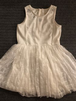 Girls White Dress size 14