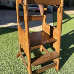 Bamboo Toddler Kitchen Step Stool Helper Standing Tower Height Adjustable