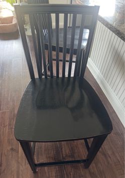 Full wood Pier1 Ronan Rubbed Black Stool 39 inches high. Set of 2 stools.