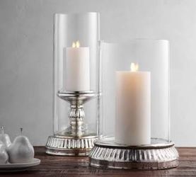 Pottery Barn Mercury Glass Hurricane Candle Holder 