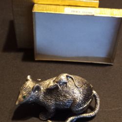 Unique Ruccini Momma and baby rat trinket box with a box