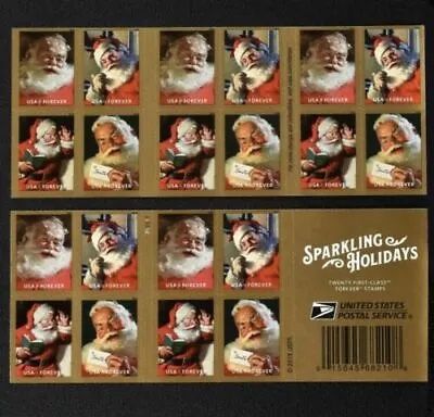 1000 Classic Santa Sparkling Holidays Forever Stamp