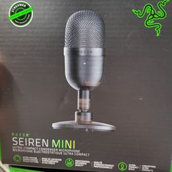 Razer Seiren Mini USB Condenser Microphone: for Streaming and Gaming on PC - Professional Recording Quality - Precise Supercardioid Pickup Pattern - T
