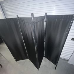 4-Panel Folding Privacy Screen / Room Divider (Black)