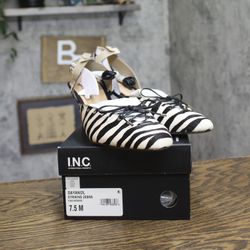 Nwt Inc International Concepts Heel Zebra Black White 7.5m