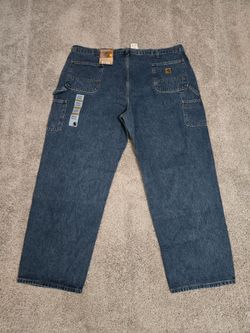 Vintage NWT Carhartt Original Work Dunagree Fit Denim Pants 48x32