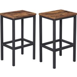 NEW – Set of 2 Industrial Bar Stools (Unopened in Box)  