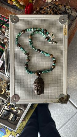 Necklace Buddha Head On Turquoise