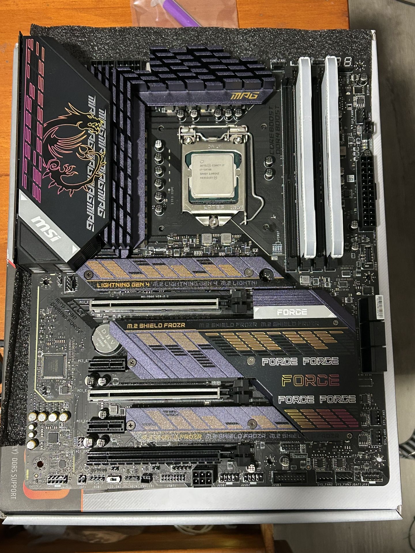 MSI Z590 Gaming force Motherboard +  Intel I710700 CPU + Corsair 2 X 16GB DDR4 3600MHz Ram