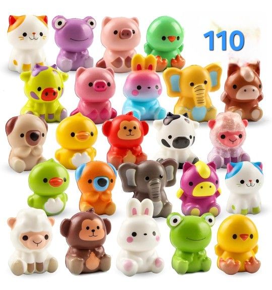 KissFuture Slow Rise Party Gifts for Kids 110 Animal Squishy Toys - Brand New