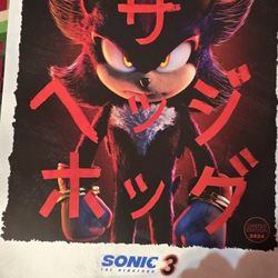 Shadow Exclusive Sonic The Hedgehog Limited Edition 2024 Poster