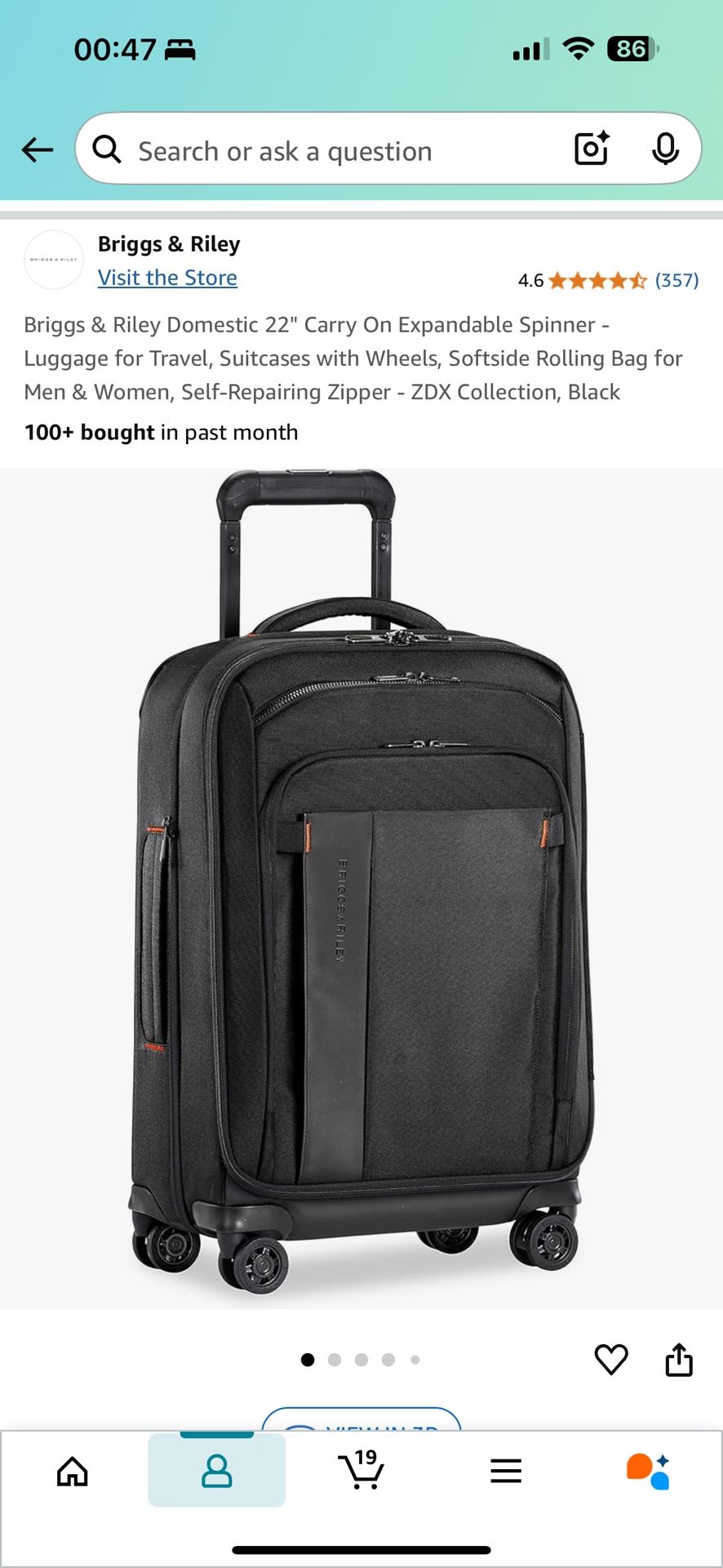 Briggs & Riley 22” expandable Spinner Carry On Luggage