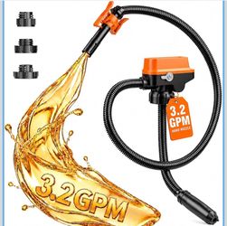 Cordless Fuel Transfer Pump, 3.2 GPM Gas Transfer Pump with Auto Shut Off, Electric Fuel Pump Compatible with DeWalt 20V & Milwaukee 18V Batteries for