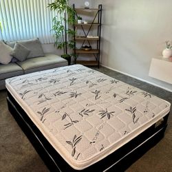 New Full Size Bamboo Mattress And Boxspring🔖