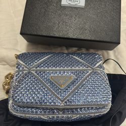 Prada Crystal Embellished Chain Purse 