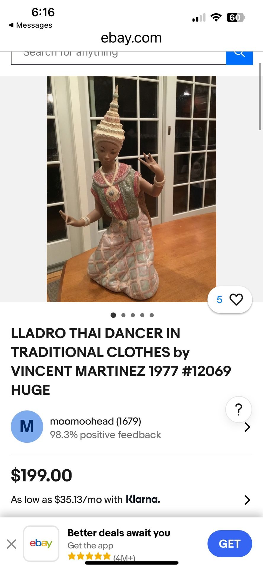 Beautiful Lladro Thai Dancer Collectible!!