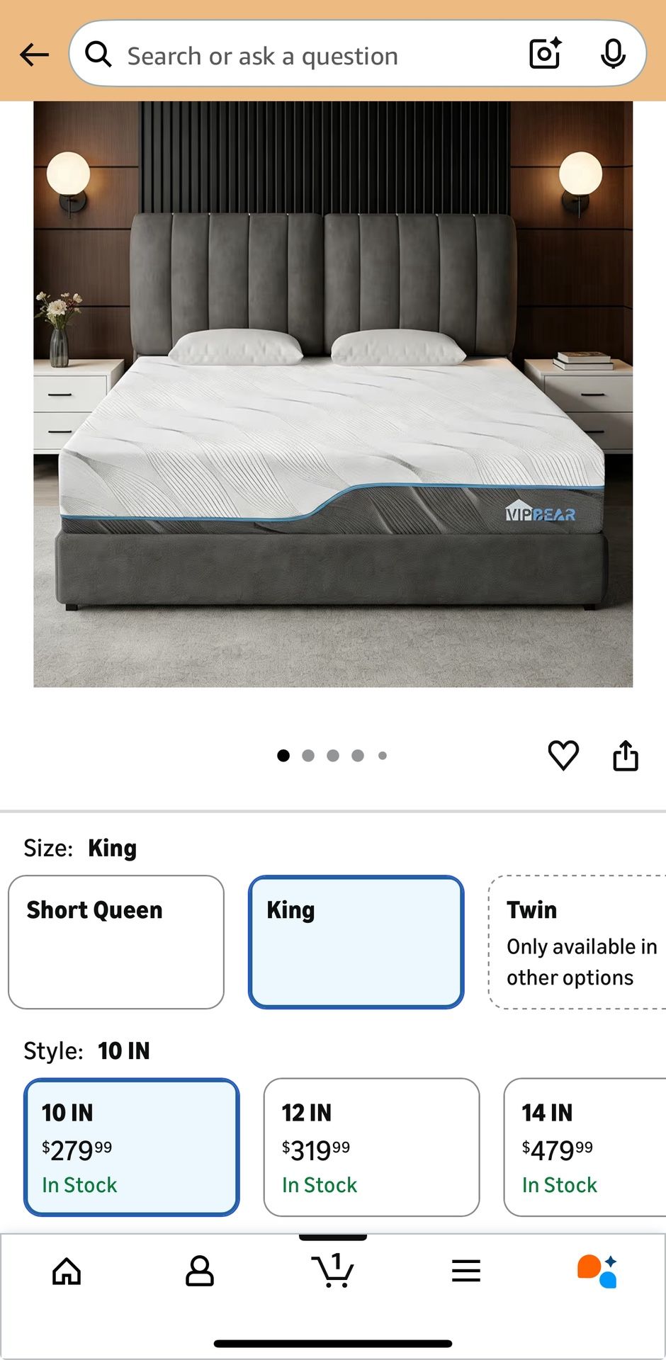 King Memory foam Mattress