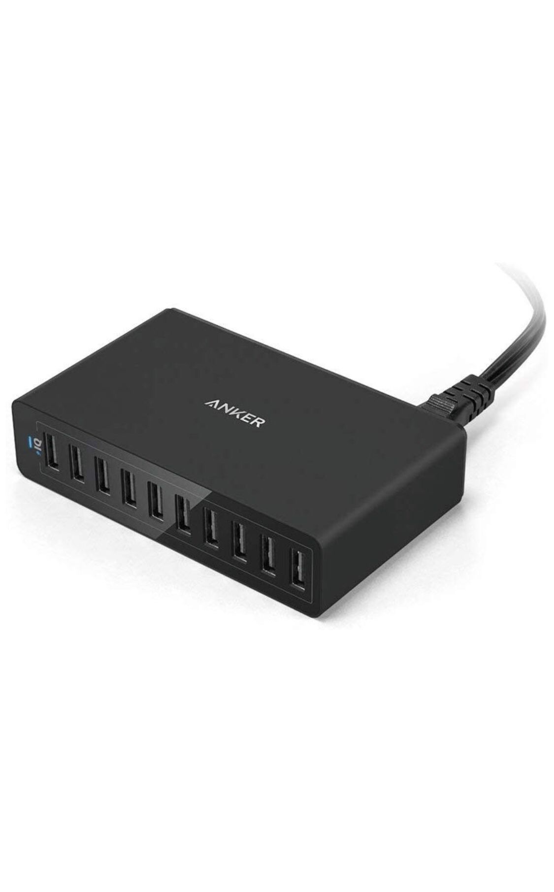Anker 60W 10-Port USB Wall Charger, PowerPort 10 for iPhone Xs/XS Max/XR/X/8/7/6s/Plus, iPad Pro/Air 2/Mini, Galaxy S9/S8/S7/Edge/Plus, Note 8/7, LG,