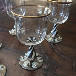 Mackenzie Childs 8 Tango water goblets NEW