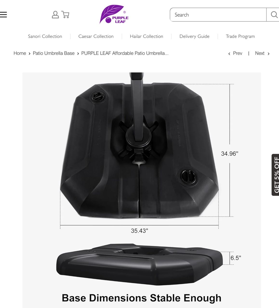 Purple Leaf Umbrella Base