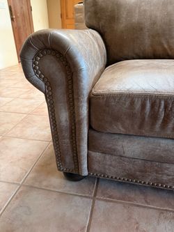 Brown western couch-Faux leather