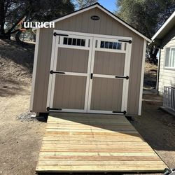 12x14 Wood Shed with Ramp, Double Shed Doors