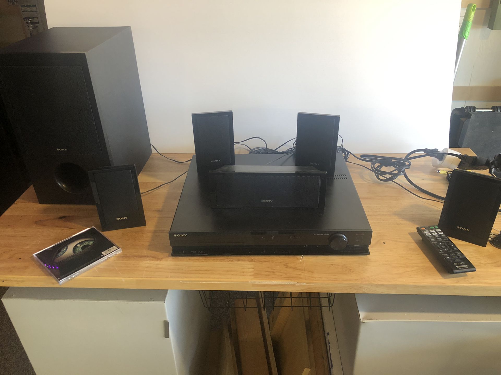 Sony 5.1 Receiver/CD/DVD player, Speakers, and subwoofer.
