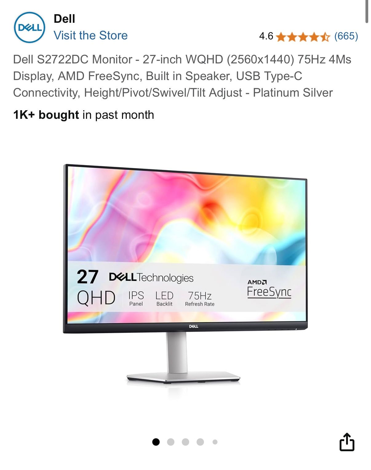 Dell 27’ Inch (not Gaming Monitor) 75hz
