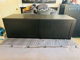 IKEA BESTÅ Wall Cabinet w/ HANVIKEN Doors (Black-Brown)