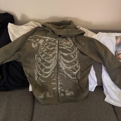 Skelton Themed Zip Up Hoodie - Custom Design 