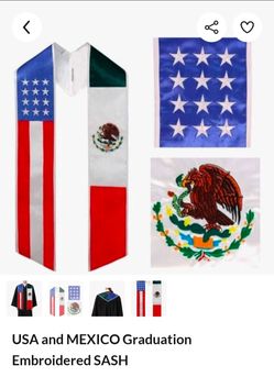 USA and Mexico embroidered sash new