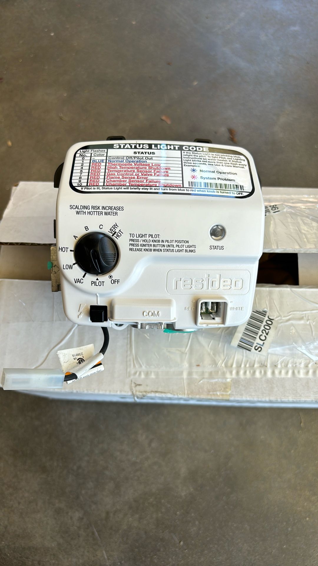 Resideo Gas Control Rheem Water Heater