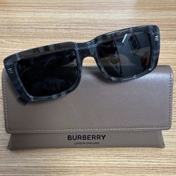 BURBERRY Charcoal Check Grey Men's 54 mm Sunglasses