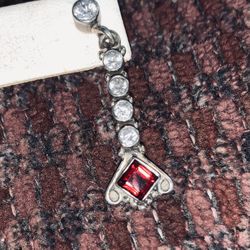 Sterling Silver & Garnet Drop Earrings