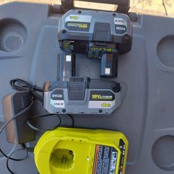 RYOBI 18V LITHIUM BATTERYS 4.0