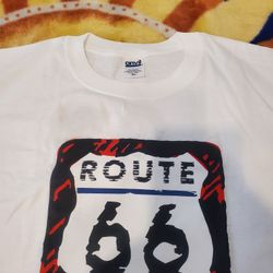 White Route 66 t-shirt.