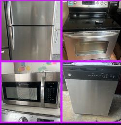 Refrigerator, stove, microwave and dishwasher