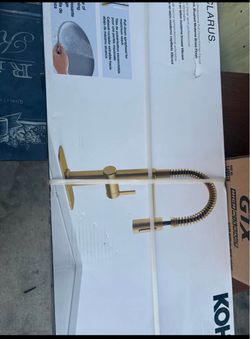 Kohler Clarus Pull-Down Kitchen Faucet Brushed Brass