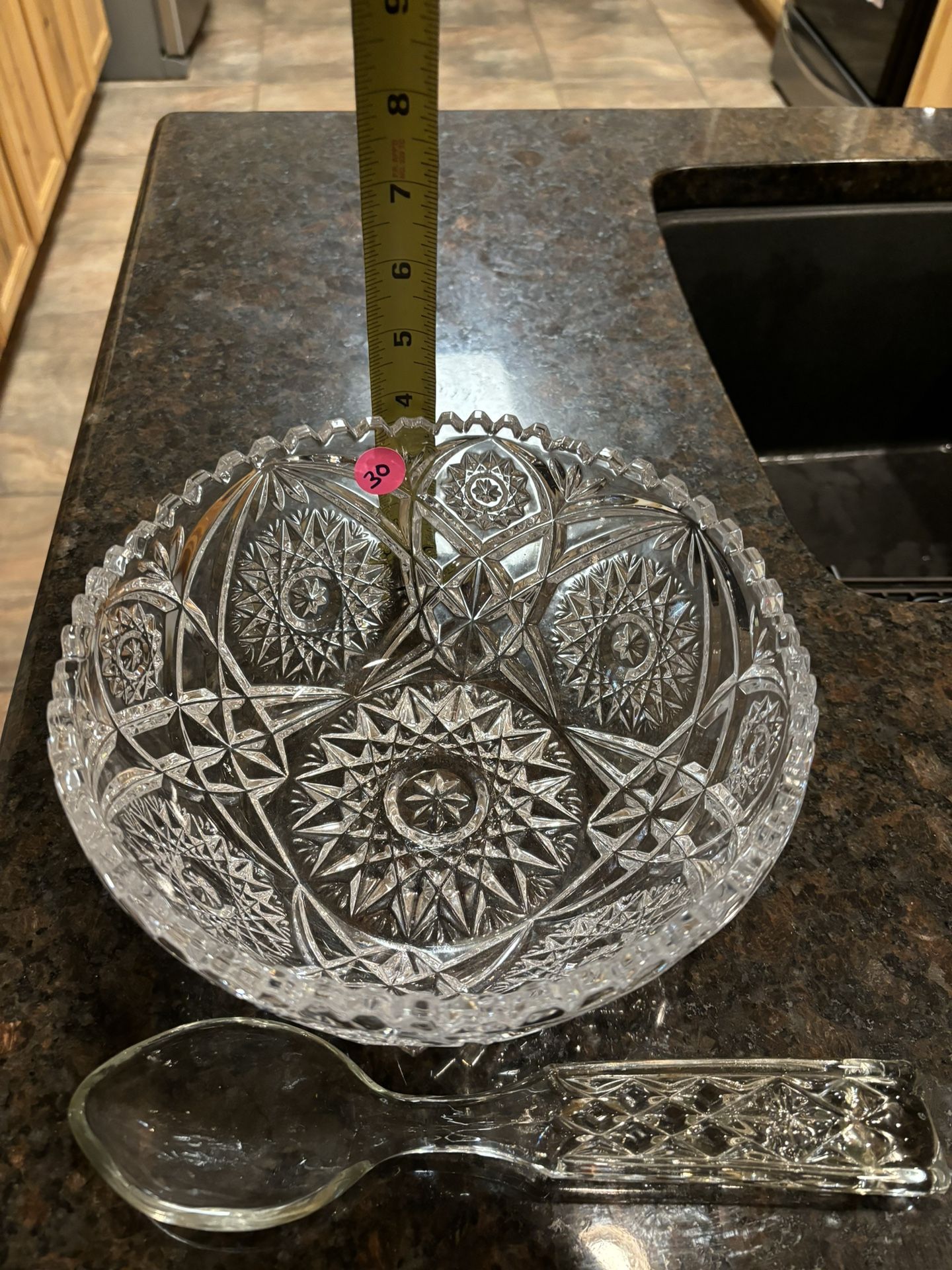 Vintage Glass Salad Bowl Set