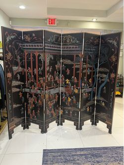 Elegant 6-Panel Chinese Folding Screen