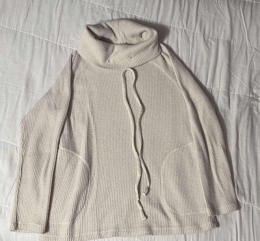 Turtleneck Sweater With Drawstrings