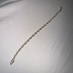 8 inch 14kt Rope Bracelet 