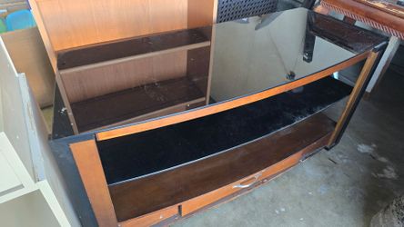 Glass TV stand entertainment console
