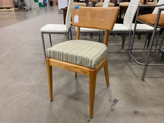HEYWOOD WAKEFIELD Mid-Century Green Stripe Cushioned Chair