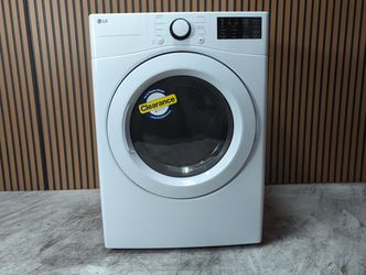 LG 7.4 cu. ft. Vented Stackable Electric Dryer with Sensor Dry Technology in White (DLE3470W-D-Q412)