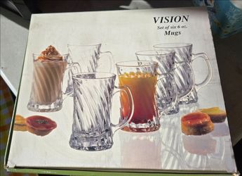 Vision Set of Six 6 oz Glass Mugs