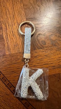 Crystal Rhinestone Letter K Keychain