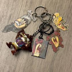 Vintage Warner Bros Looney Tunes TAZ Tasmanian Devil Keychains Lot Of 5 *USED* 
