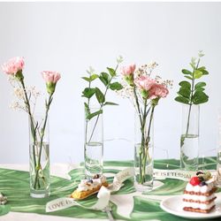 Hurricane Candle Holder , Glass Cylinder Vases 