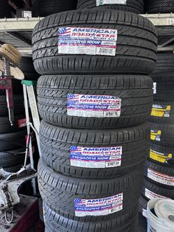 SET OF FOUR NEW TIRES 245/50/18 AMERICAN ROADSTAR, INCLUDING MOUNT AND BALANCE, ASK FOR SIZE AND BRANDS